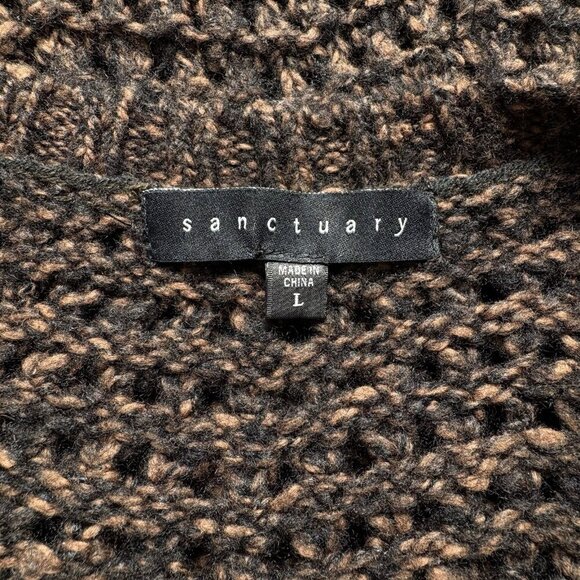 Anthropologie SANCTURARY Women Sweater Size L Brown Button Front Open Knit 54-3 - Picture 5 of 8